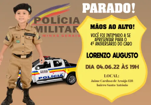 Convite Virtual - Policia Militar Mg com Foto