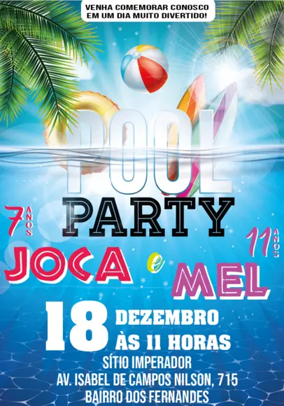 Convite virtual - Pool Party