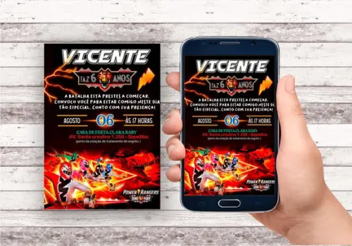 Convite Virtual - Power Rangers Dino Fury
