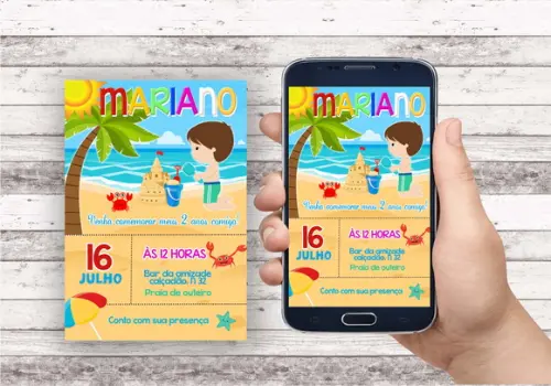 Convite Virtual - Praia Minimalista