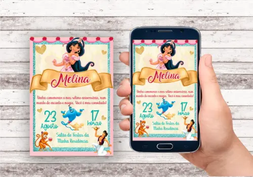 Convite Virtual - Princesa Jasmine