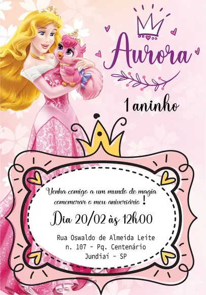 Convite Virtual - Princesa Aurora