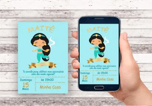 Convite Virtual - Princesa Jasmine