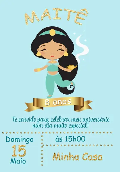 Convite Virtual - Princesa Jasmine