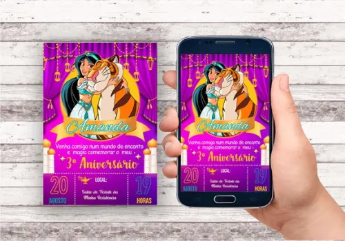 Convite Virtual - Princesa Jasmine e Jafar