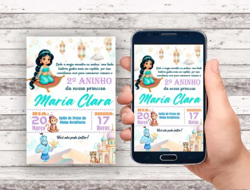 Convite Virtual - Princesa Jasmine 02