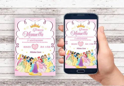 Convite Virtual - Princesas