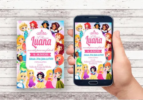Convite Virtual - Princesas Disney