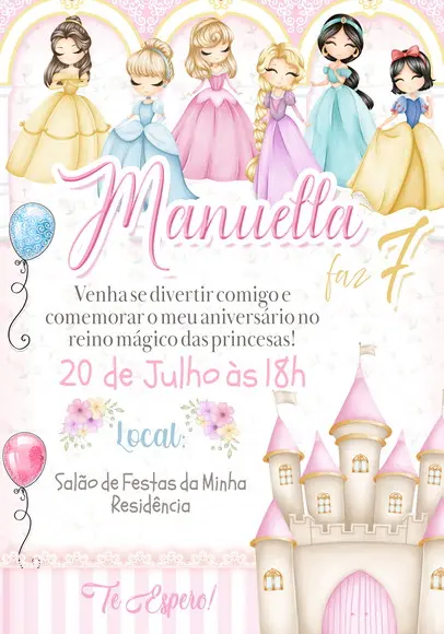 Convite Virtual - Princesas Disney 02
