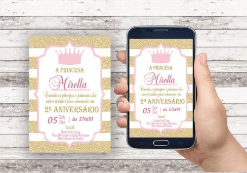 Convite Virtual - Realeza Menina 03