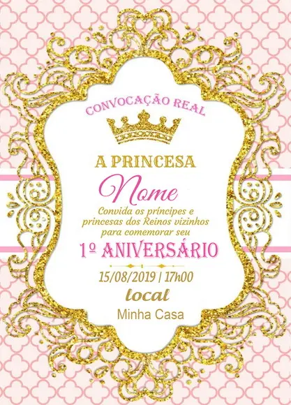 Convite Virtual - Realeza Menina 02