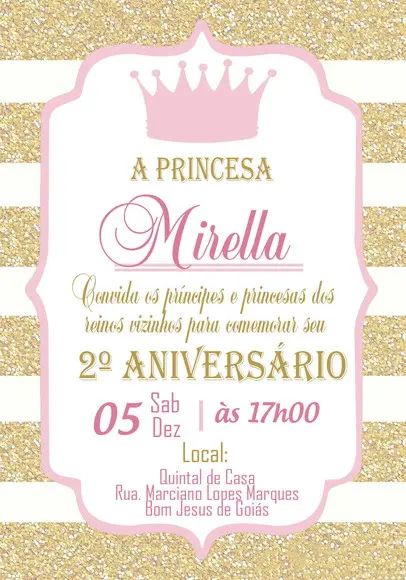 Convite Virtual - Realeza Menina 03