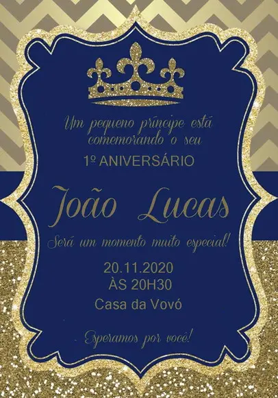 Convite Virtual - Realeza Menino 02