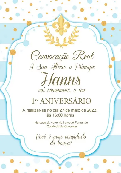 Convite Virtual - Realeza Menino 05