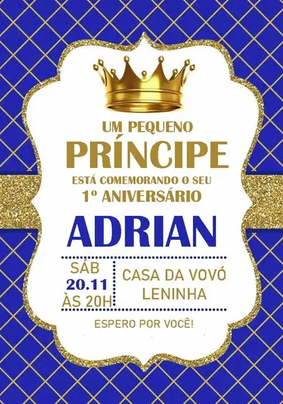Convite Virtual - Realeza Menino 01