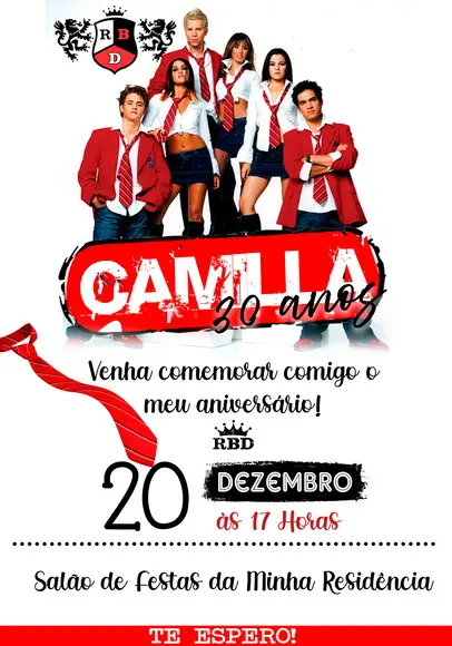 Convite Virtual - Rebelde - Rdb