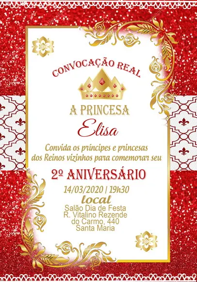 Convite Virtual - Realeza Vermelho