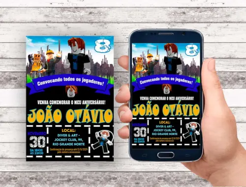 Convite Virtual - Roblox Bacon Hair