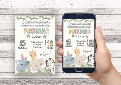 Convite Virtual - Safari Menina 03