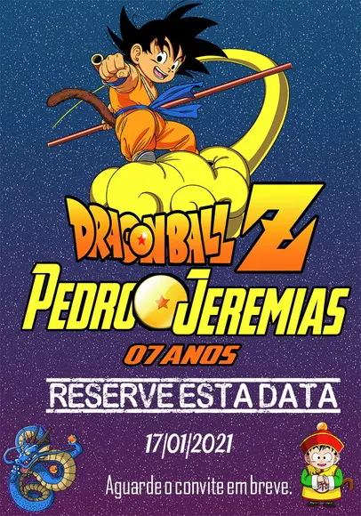 Convite Virtual - Save The Date - Dragon Ball