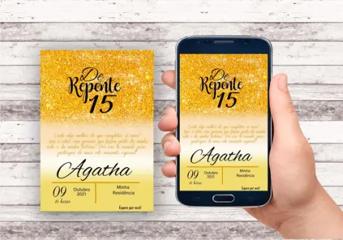 Convite Virtual - sem Tema (dourado)