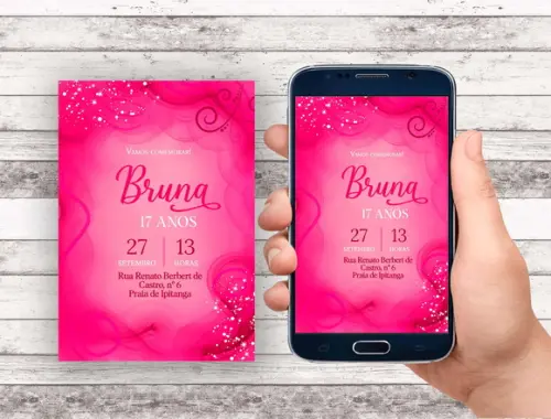Convite Virtual - sem Tema/ Pink