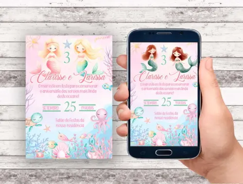 Convite Virtual - Sereia Gemeas