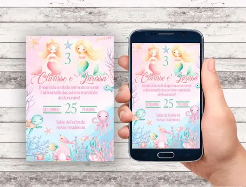 Convite Virtual - Sereia Gemeas