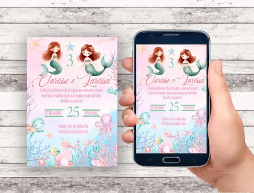 Convite Virtual - Sereia Gemeas