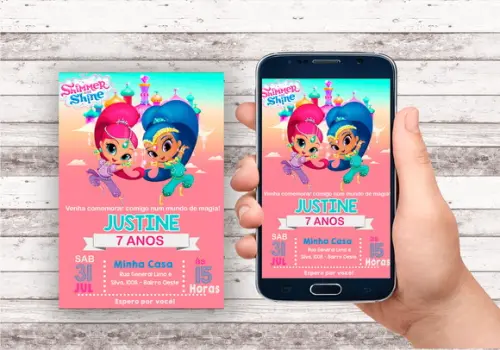 Convite Virtual - Shimmer And Shine