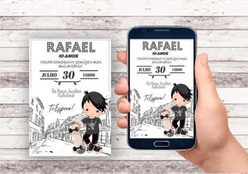 Convite Virtual - Skate Minimalista