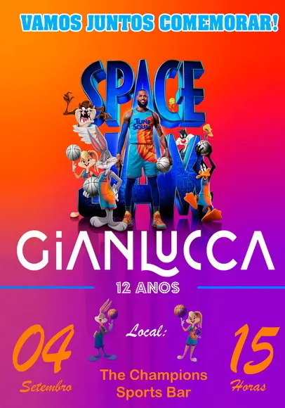 Convite Virtual - Space Jam