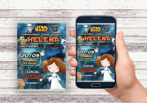 Convite Virtual - Star Wars Menina