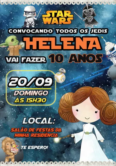 Convite Virtual - Star Wars Menina