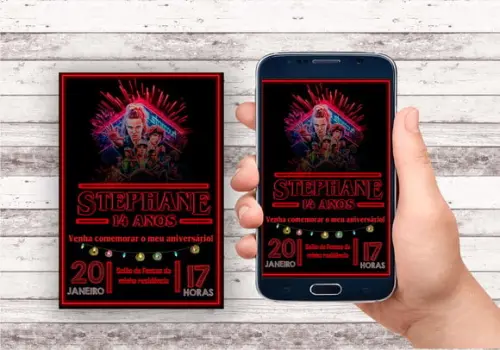 Convite Virtual - Stranger Things