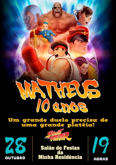 Convite Virtual - Street Fighter