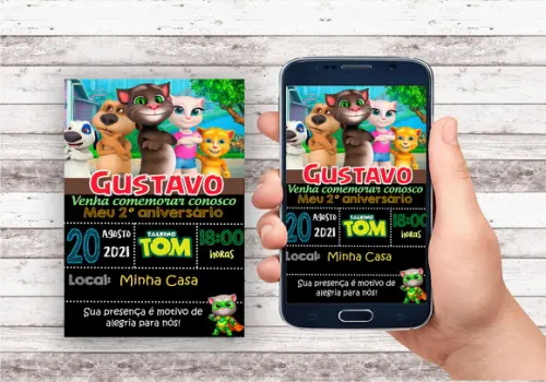 Convite Virtual - Talking Tom