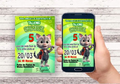 Convite Virtual - Talking Tom Falante