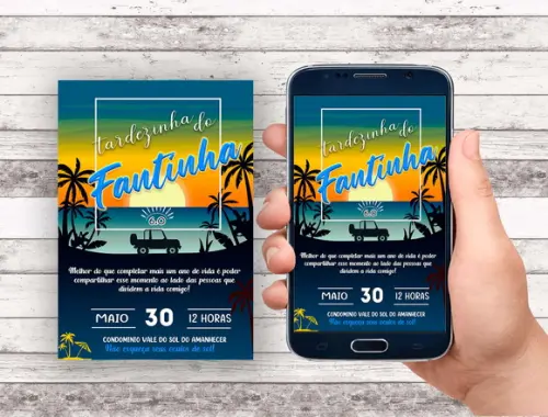 Convite Virtual - Tardezinha Azul