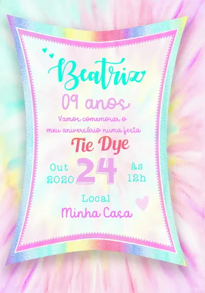 Convite Virtual - Tie Dye