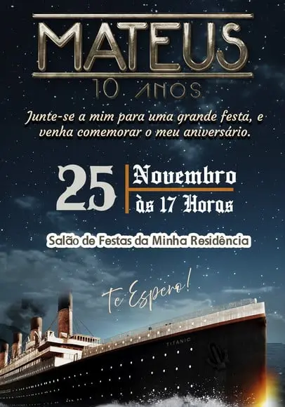 Convite Virtual - Titanic