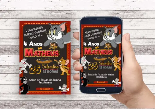 Convite Virtual - Tom e Jerry