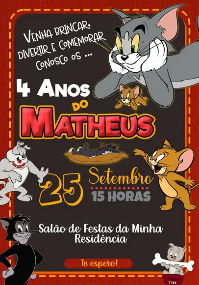 Convite Virtual - Tom e Jerry