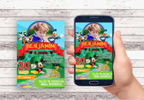 Convite Virtual - Turma do Mickey com Foto