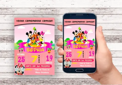 Convite Virtual - Turma do Mickey Menina
