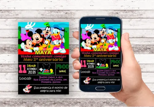 Convite Virtual - Turma do Mickey
