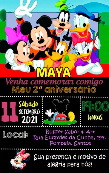 Convite Virtual - Turma do Mickey