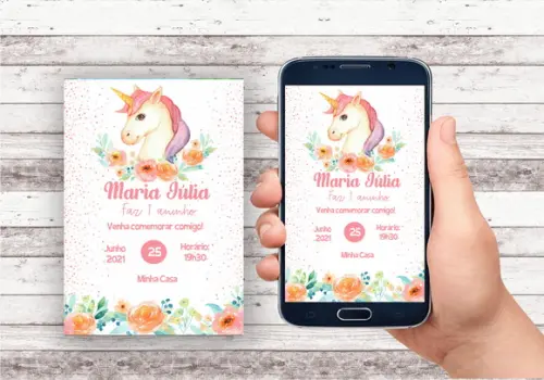 Convite Virtual - Unicornio 02