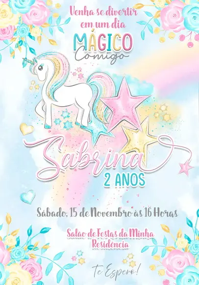 Convite Virtual - Unicornio 04
