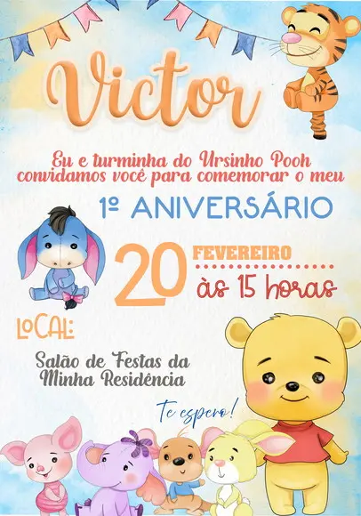 Convite Virtual - Ursinho Pooh 02